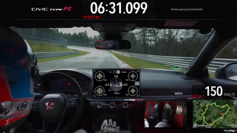 Crazy Honda Civic Type R Nurbergring onboard