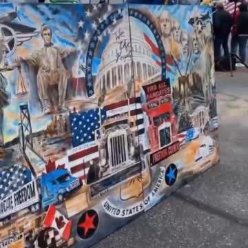 The US convoy for freedom stop off point before heading to Washington 🔥 🏛