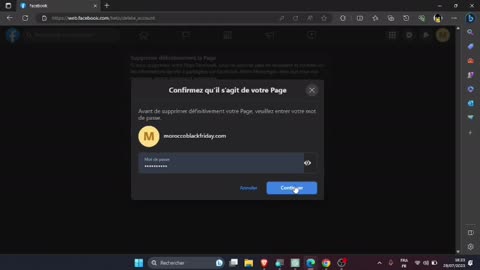 supprimer une page Facebook