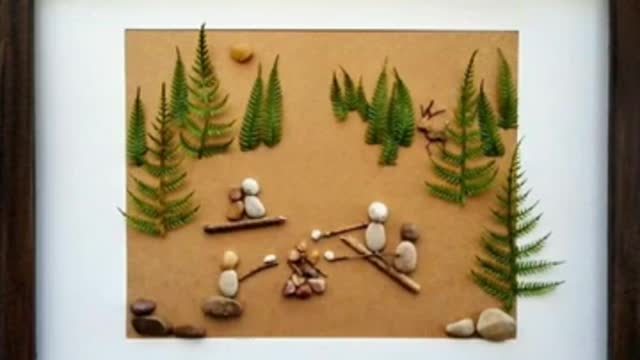 pebble art and craft decoration/crafty wall paintings