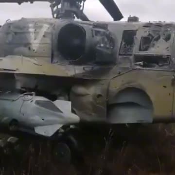 Footage of a supposed Russian attack helicopter shot down