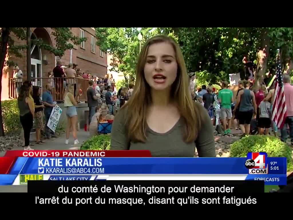 Rassemblement anti-masque à Saint George, dans l'Utah (ABC 4) (VOST)