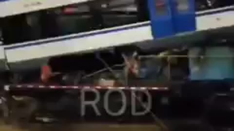 Collision between a passenger train and a freight train in San Bernardo, Chile.