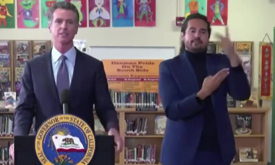 Newsom orders COVID-19 vaccines for students in California, the first K-12 school mandate in the United States.