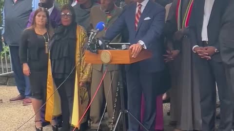 Eric Adams’ press conference was interrupted by BLM protesters outside of