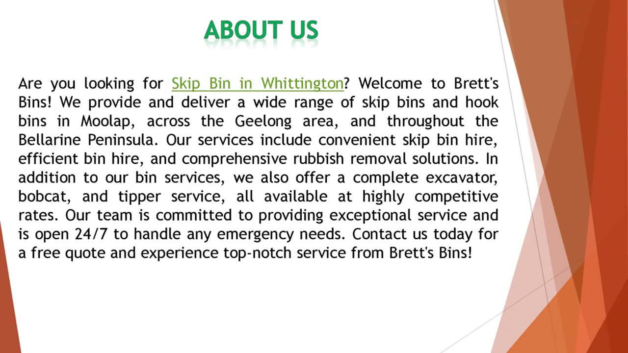 Are you looking for Skip Bin in Whittington?