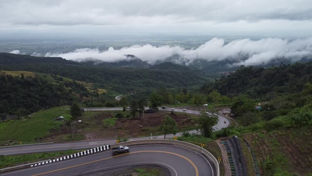 Drone shot over one the BEST SCENIC places in Thailand in the misty mountains