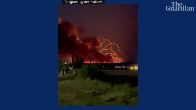 Russia_ huge fire at ammunition depot near border with Ukraine