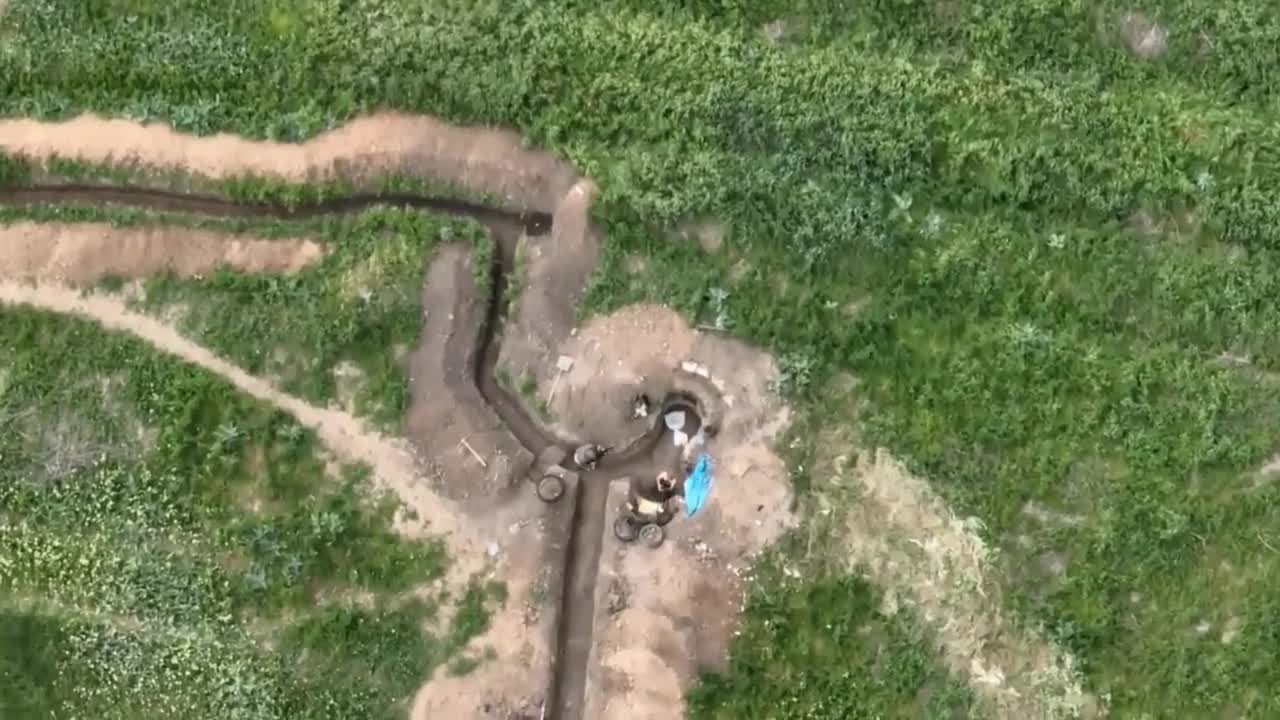 Grenade Drop into Russian Trench - One Goes the Wrong Way