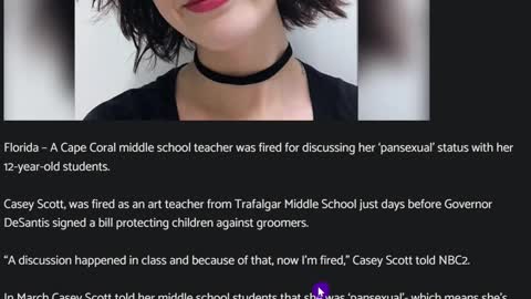 Florida Teacher Fired For Grooming