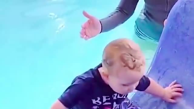 The baby is too brave and powerful