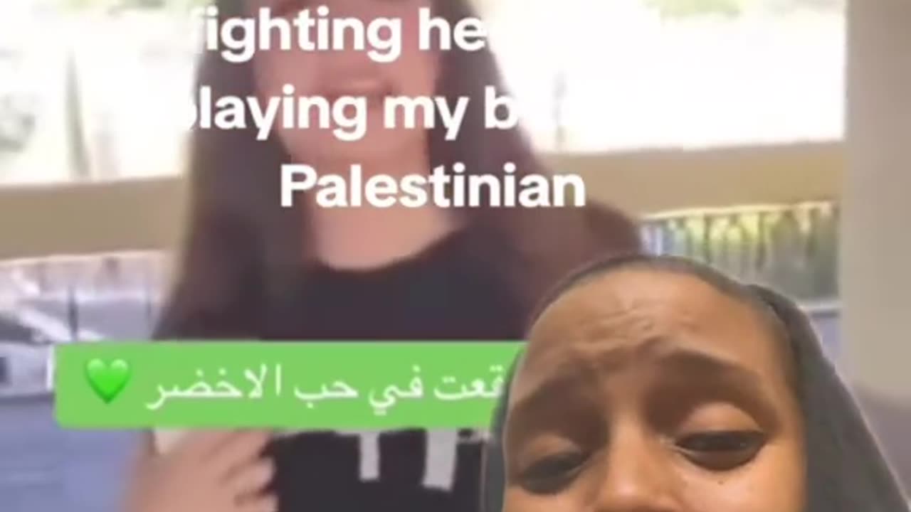 RELEASED ISRAELI HOSTAGE FIGHTING HER FAMILY PLAYING MY BLOOD IS PALESTINE