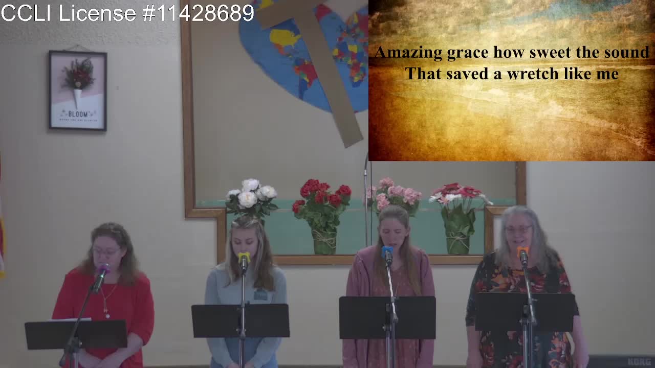 Moose Creek Baptist Church sings “Amazing Grace“ During Service 5-15-2022