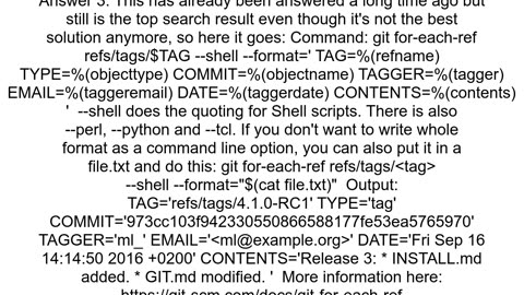 How do I read tagger information from a GIT tag