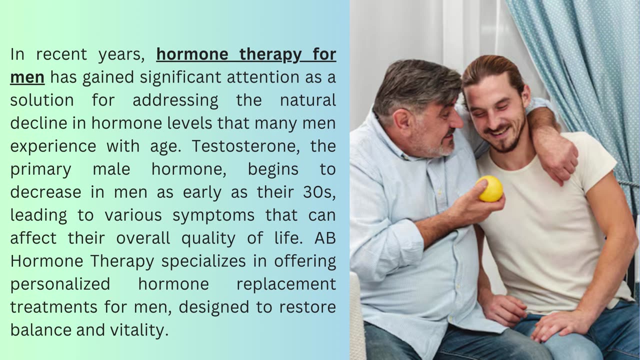 Hormone Therapy for Men: Restoring Vitality with AB Hormone Therapy