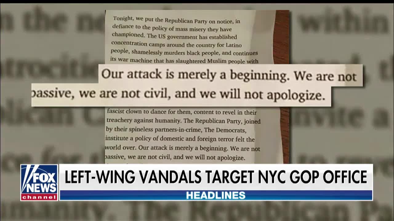 Vandals Smash Windows, Spray Paint Doors of NYC GOP Office