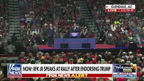 RFK, Jr. joins Trump on stage Don't you want a president who will make America healthy again