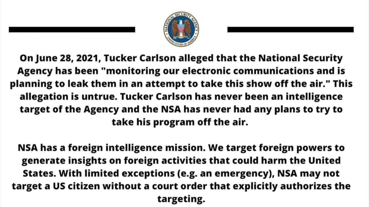 NSA Doesn’t Deny Spying On Tucker