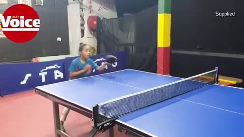 Manenberg ping pong meisie, 8, ready for SA Open