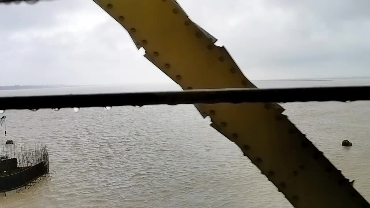 Construction of Bridge in river Ganga in India