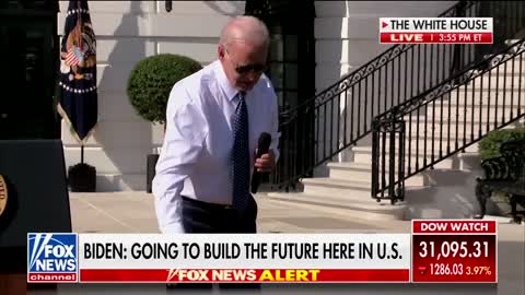 Biden Gets Tripped Up by His Jacket While Yelling at White House