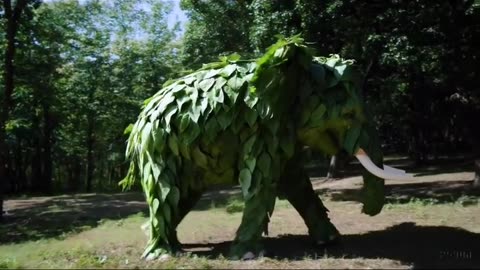 "Elephant with body of leaf | text to video made by sora