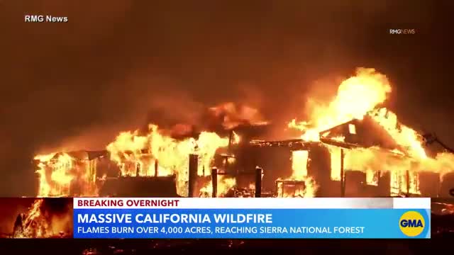 Massive California wildfire erupts