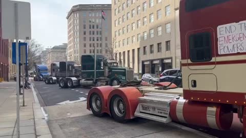 The People's Convoy was just one block away from the White House yesterday.