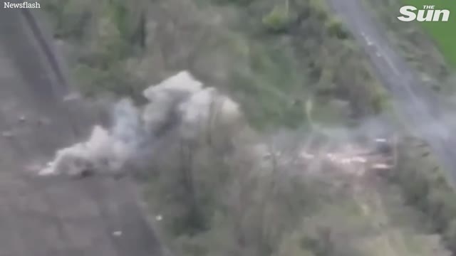 Ukraine release video showing airstrike hitting cultural centere in kharkiv