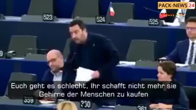 Matteo Salvini grillt EU Parlament 2018