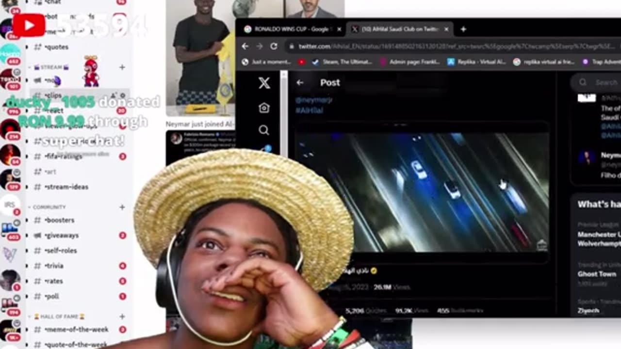 Ishowspeed reacts to neymar signing for Alhial