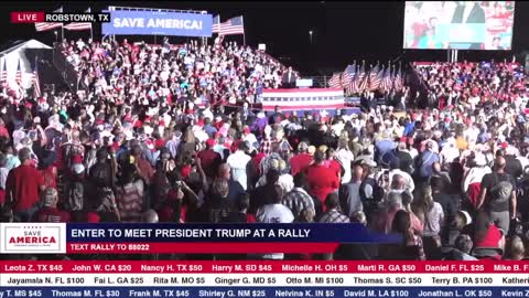 10/22/22 President Donald Trump Save America rally TX Crowd spontaneously erupts into the national anthem