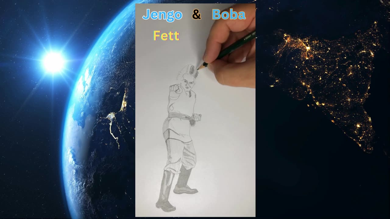 Jengo and Boba Fett Episode 2 Attack of the Clones timelapse drawing