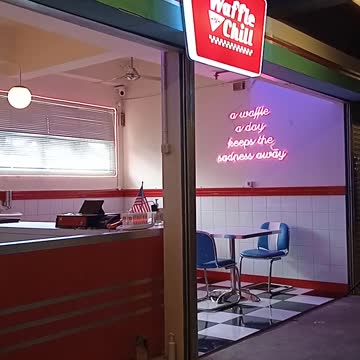 To the usual place to eat waffles. order right away. What's the best ice cream topping?