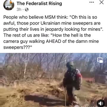 How is the camera guy walking AHEAD of the mine sweepers?