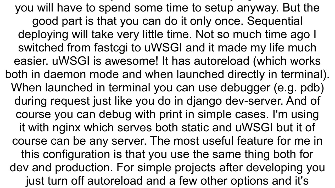 Django Development server alternatives