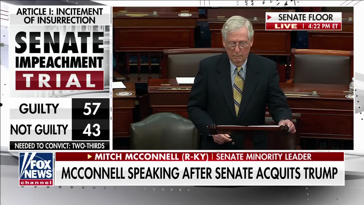 Senate Minority Leader McConnell slams Trump on the Senate floor following acquittal - Full Remarks