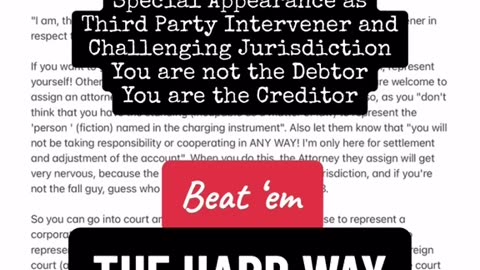 STRAWMAN: GOING INTO COURT