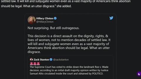 Hillary Melts Down Over Roe v Wade Overturning