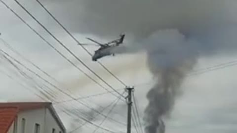 Ukrainian Helicopters Attacking