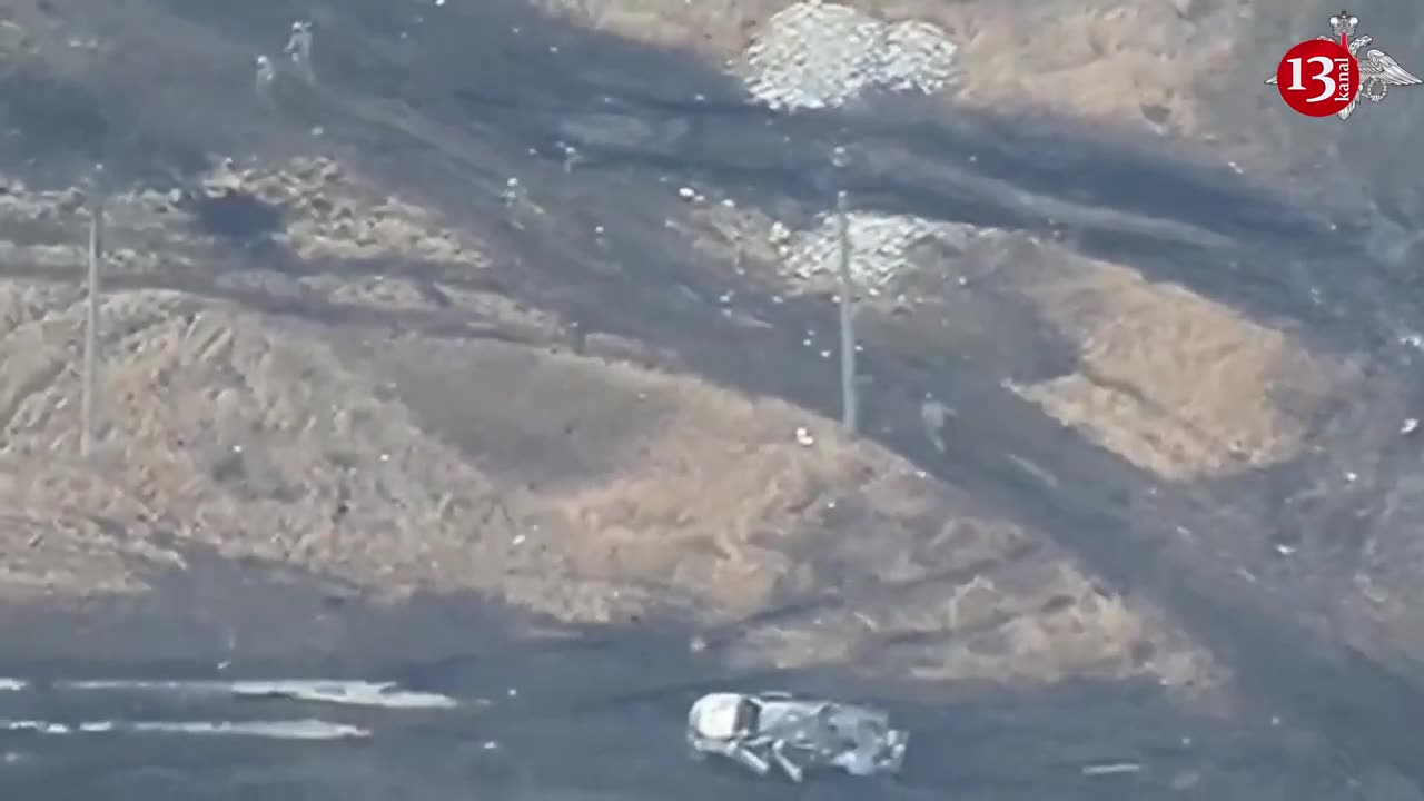 Russian drones demonstated footage of Ukrainians fighters leaving the city of Avdiika