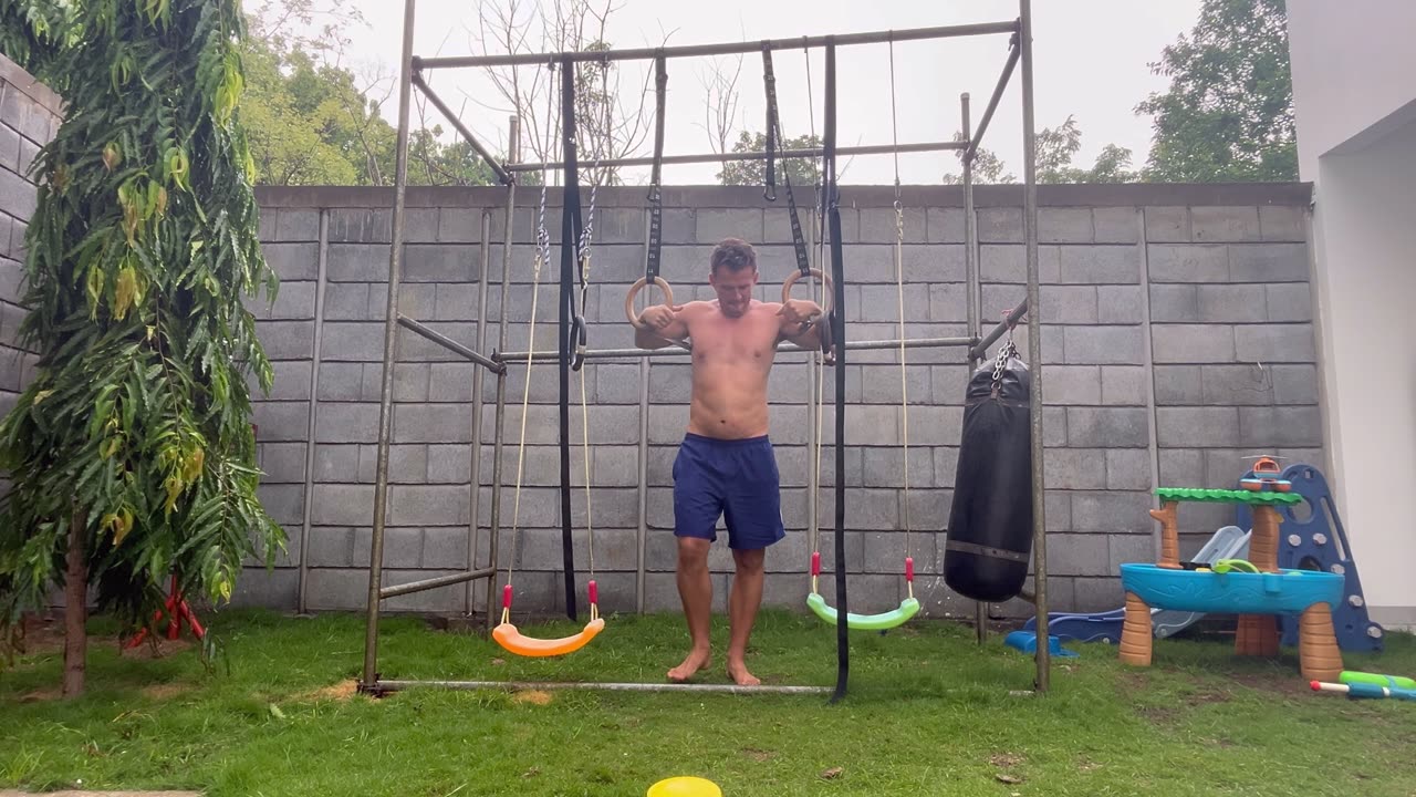 Solo Workout - Cut Day 80 - Ring Muscle-Ups, Hand Grippers, Pull-Ups & Push-Ups with 1 Set