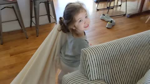 Precious little girl covers sleeping dog with a blanket | Best Video 2021