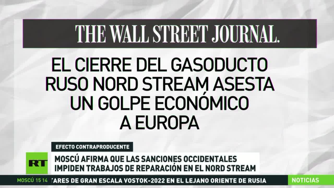 Russia afferma che le sanzioni occidentali impediscono i lavori di riparazione di Nord Stream.Mosca sposta così la responsabilità della situazione sull'Europa.anche Erdogan ha detto "che l'Europa raccoglierà ciò che ha seminato."