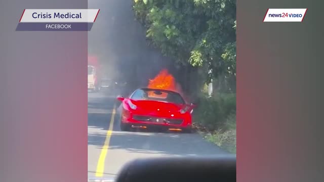 WATCH | Ferrari goes up in flames on Durban highway