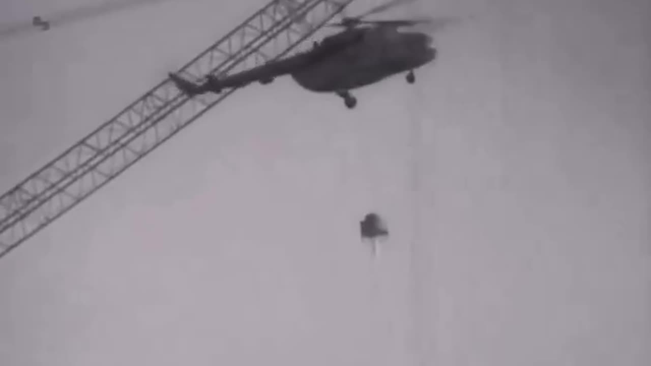 Helicopter Crashing Over the Core of the Chernobyl Reactor in October, 1986