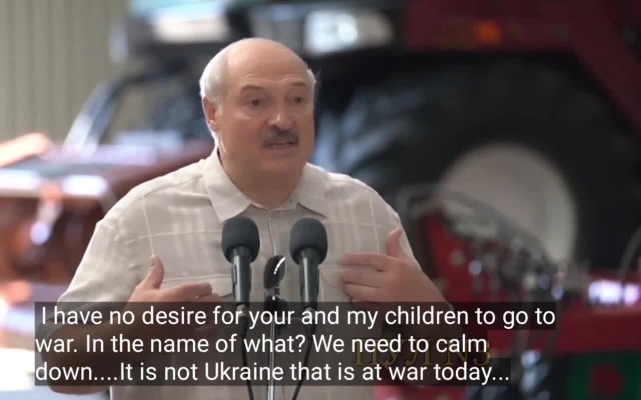 President of Belarus tells his people he has no intention of attacking Ukraine from his territory.