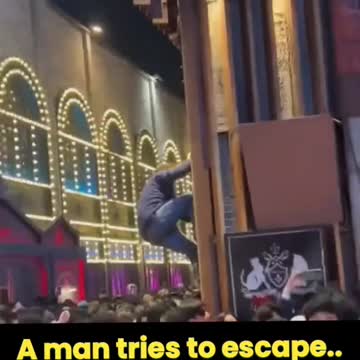 Halloween Chaos in Seoul 🎃 A Man Literally Climbs The Wall To Try to Escape