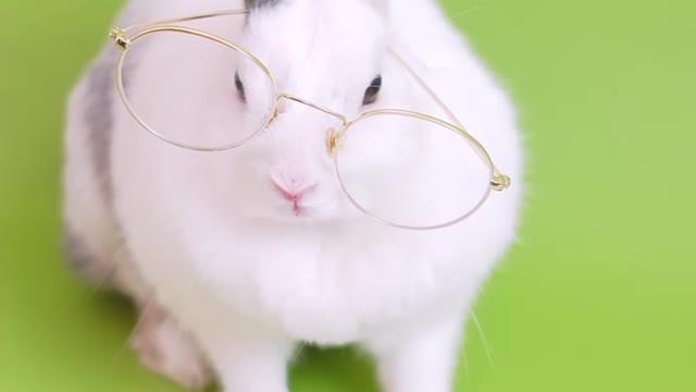 Cute banny with eyeglasses cute animals cat