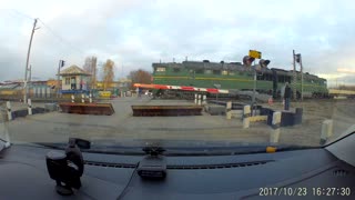 Bicyclist Nearly Gets Hit by Train